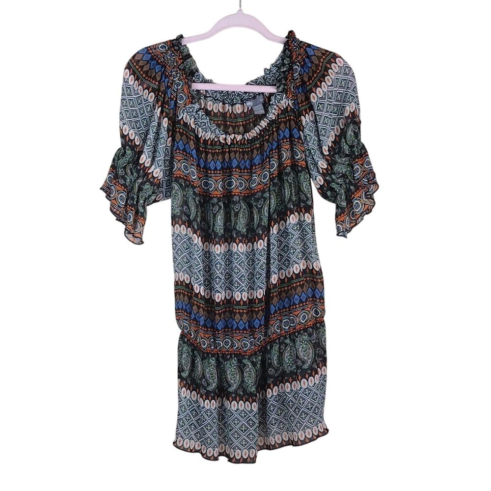 Poetry Vibrant Casual Bohemian Indie Chic Flowy Casual Pattern Geometric Blouse